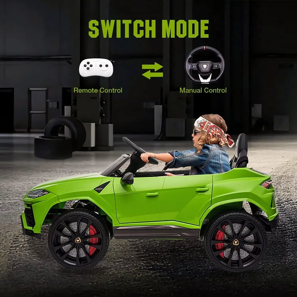 Lamborghini Urus 12V Electric Powered Ride on Car Toys for Girls Boys, Green Kids Electric Vehicles Ride on Toys with Remote Control, Foot Pedal, MP3 Player and LED Headlights, CL61