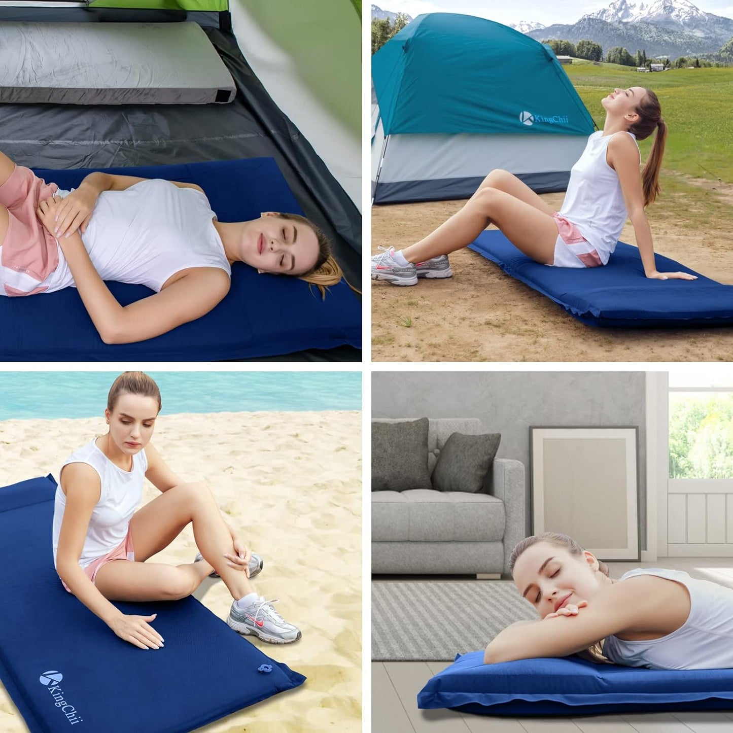 Certipur-Us Memory Foam Camping Mattress, Portable Roll up Travel Car Camping Mattress Sleeping Pad & Floor Mattress, Cot Mattress Guest Bed for Sleepover with 2*Waterproof Cover & Travel Bag