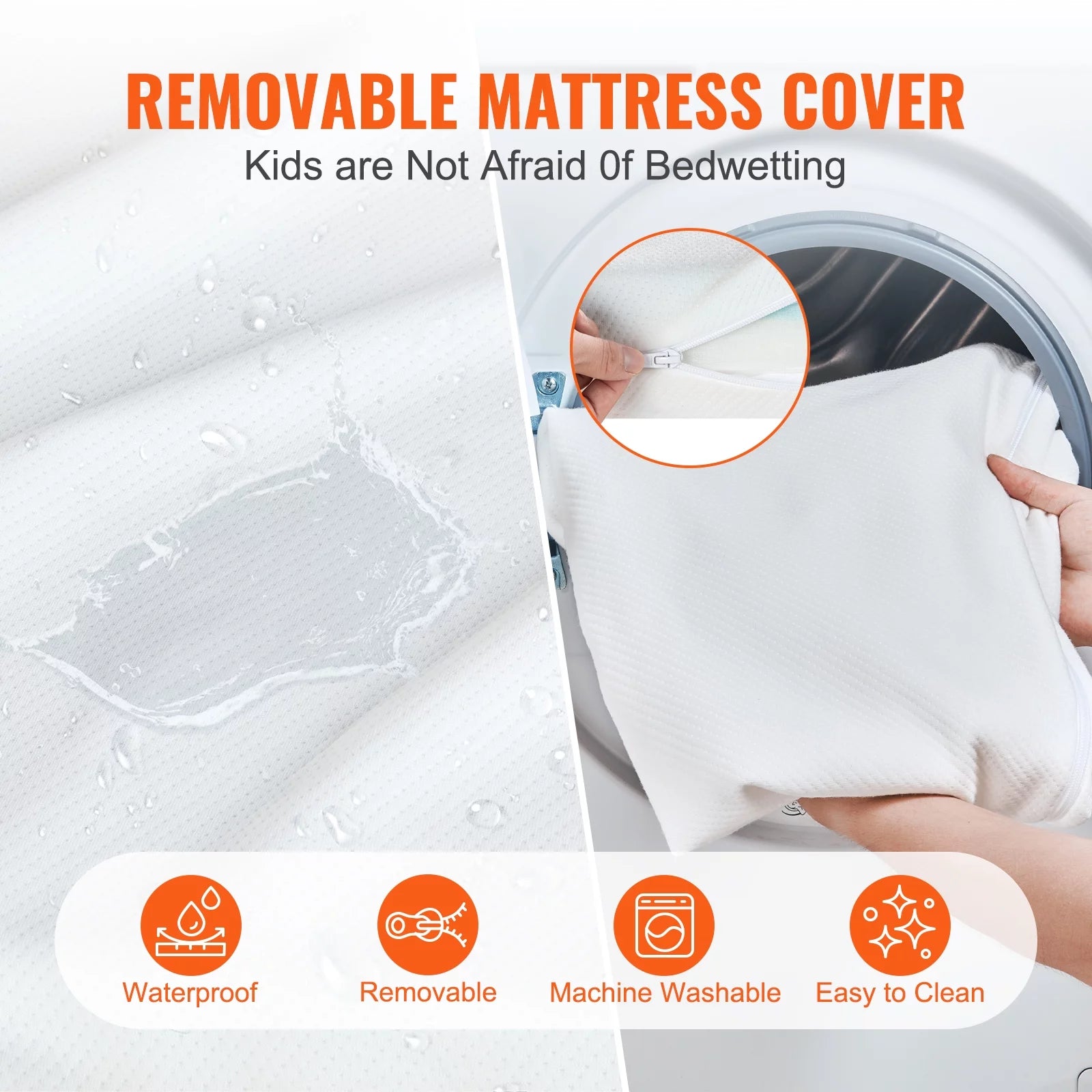 Crib Mattress 3“ Two-Sided Portable Waterproof Fiber Breathable Toddler Foam Mattress 24 X 38 X 3.1 Inch