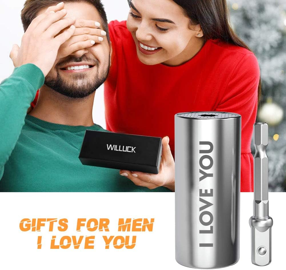 Universal Socket, Chrome Vanadium Steel, Self-Adjusting, Multi-Functional, 54 Spring Pins, Engraved 'I Love You', 1/4In to 3/4In, 7Mm to 19Mm, 125Lbs Torque