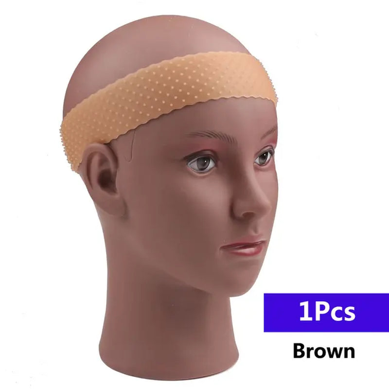 Non Slip Silicone Wig Grip Headband Transparent Black Brown Wig Band to Hold Wig Anti-Slip Wig Accessories for Daily Use