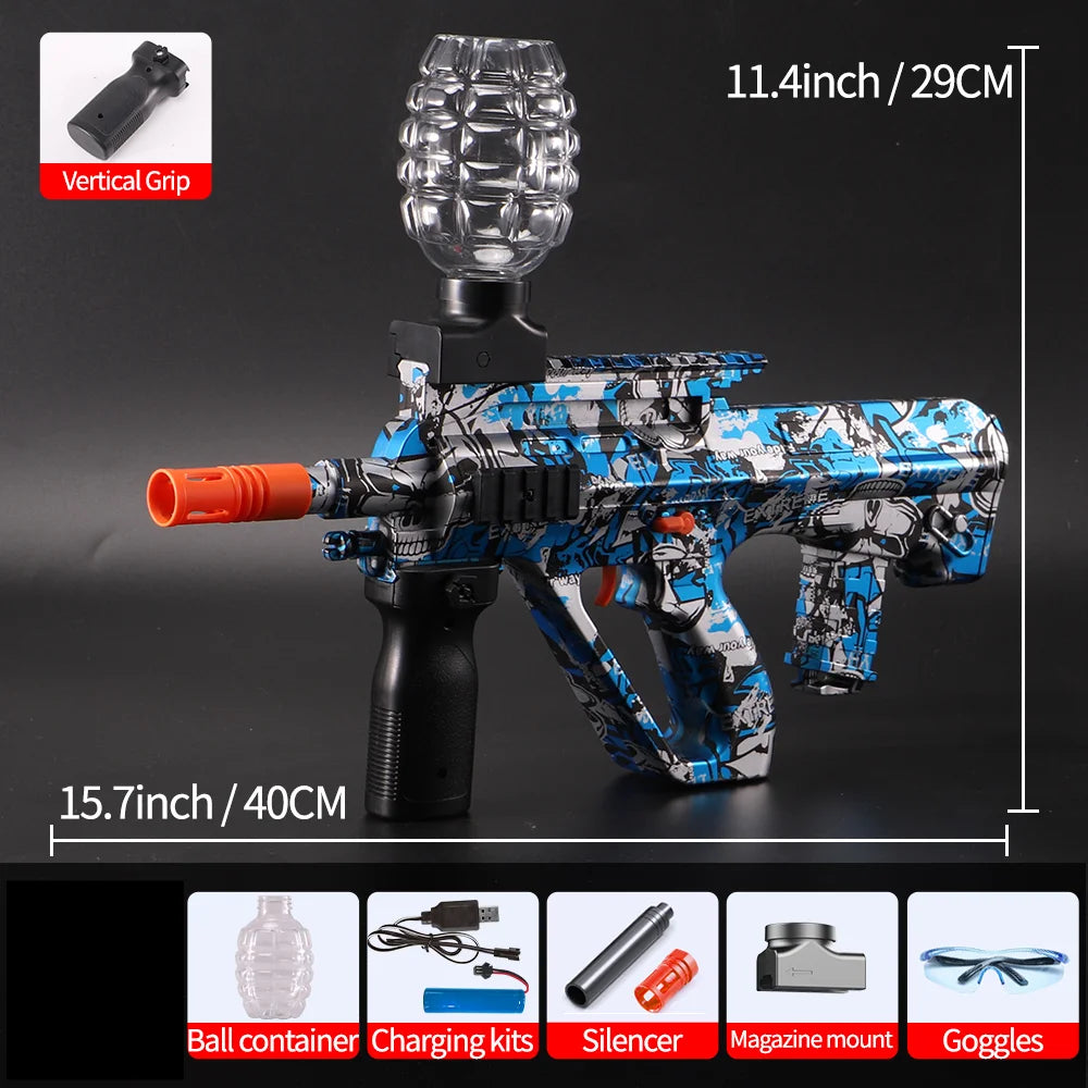 AUG Electric Gel Ball Blaster, Splatter Ball Blaster with 20,000 Eco-Friendly Water Beads,Automatic Splat Ball Blaster Outdoor