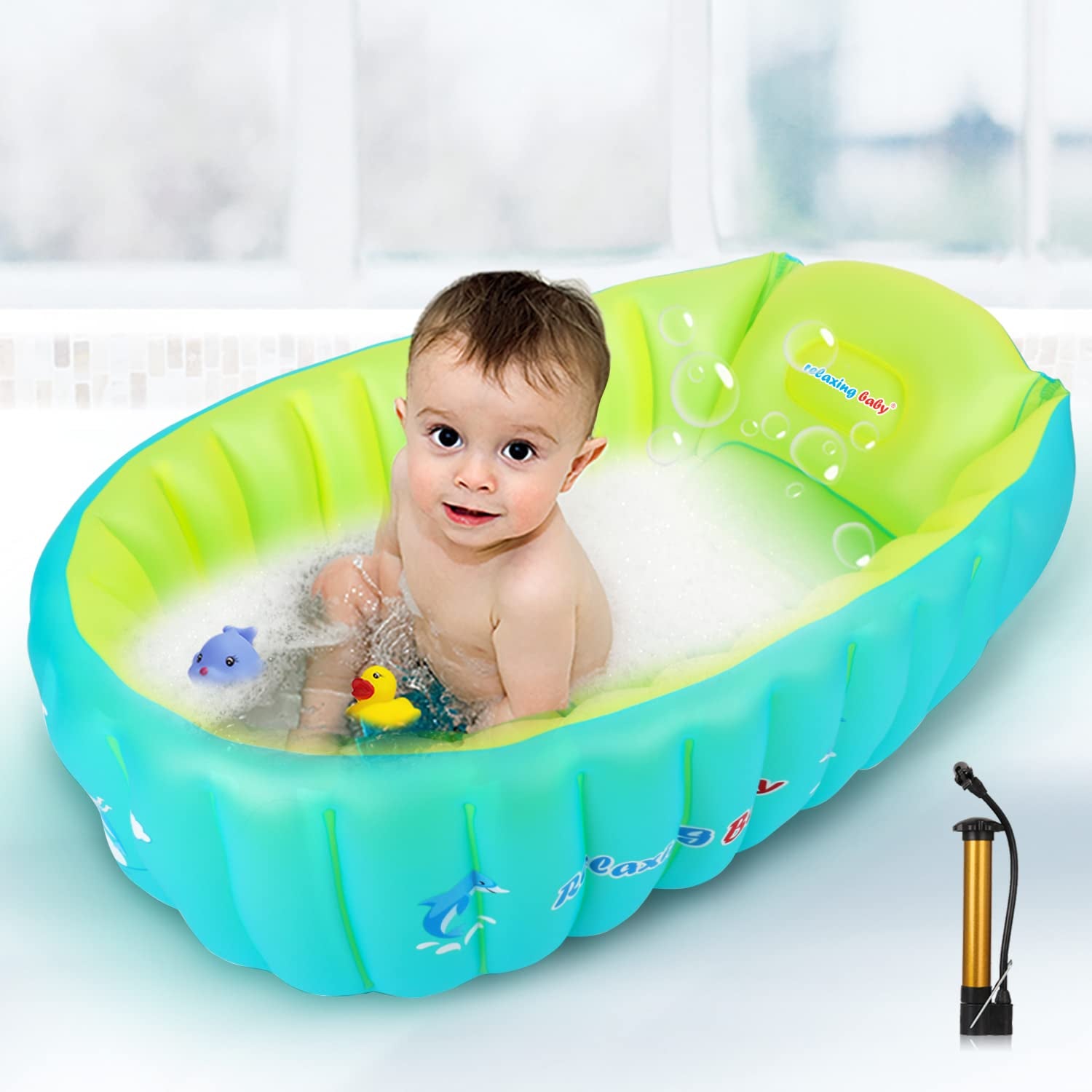 MEJOR Banera Inflable Para Bebes Infantil Viaje Cuenca Inflatable Baby Bathtub