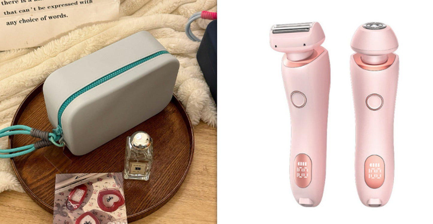 2 in 1 Hair Removal Epilator USB Rechargeable Trimmer Women Body Razor Face Leg Armpit Bikini Hand Pubic Shaver Hair Remover