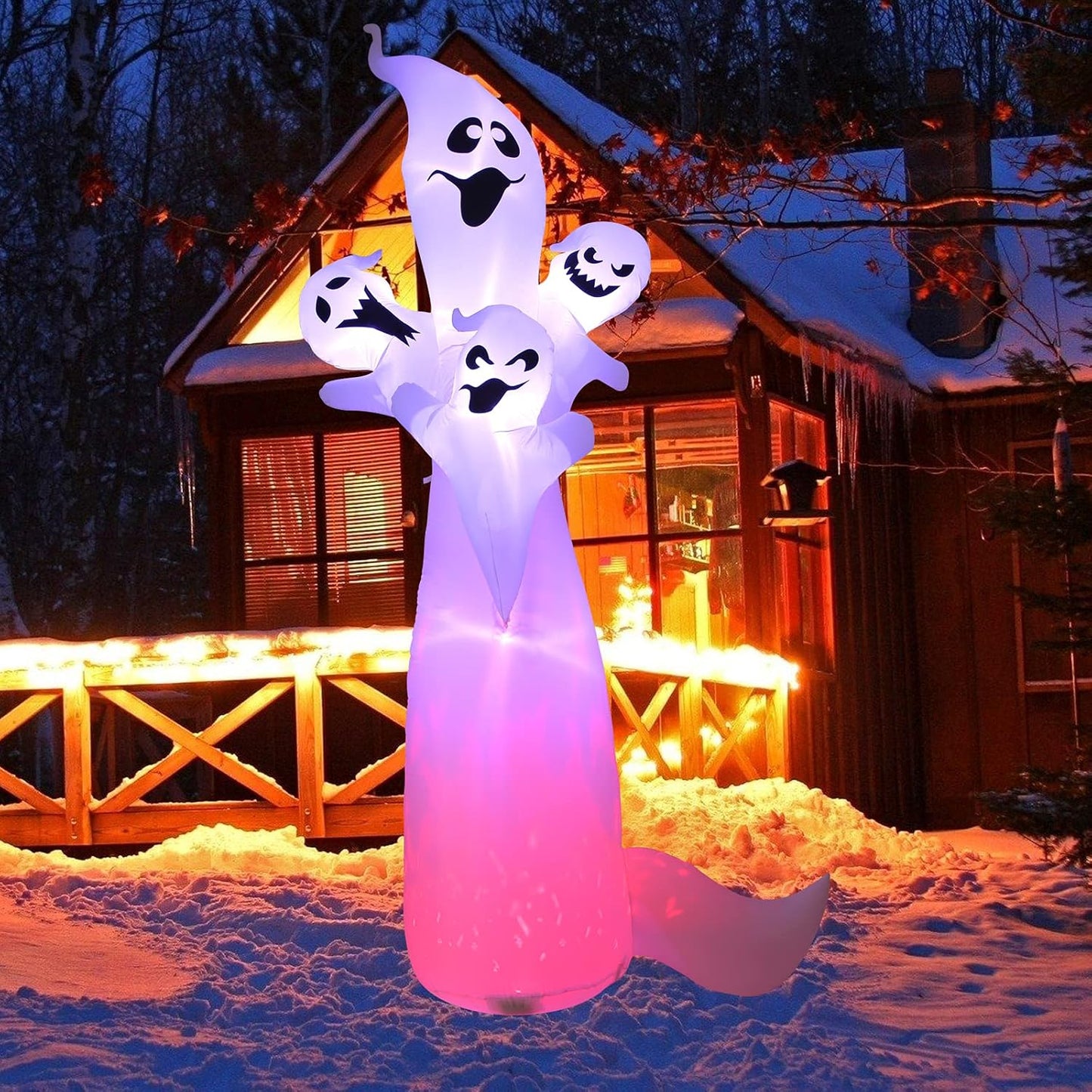 12FT Halloween Decorations Outdoor Inflatable Ghost, Large Light up Decorations with Built-In LED for Outdoor Indoor Party Yard