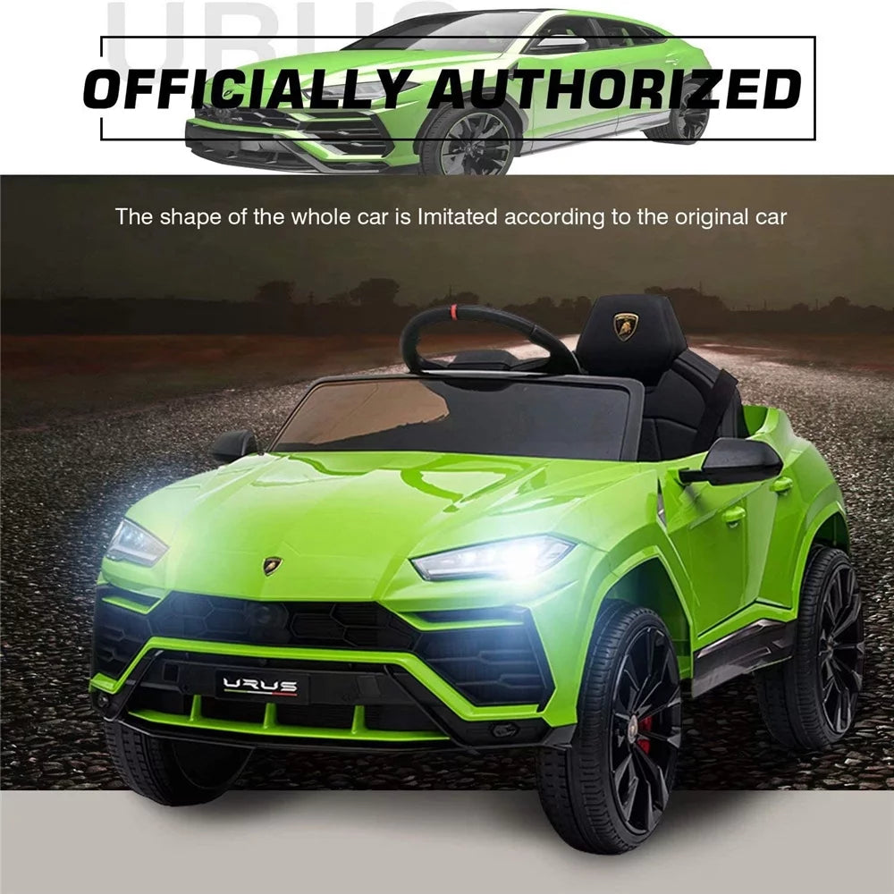 Lamborghini Urus 12V Electric Powered Ride on Car Toys for Girls Boys, Green Kids Electric Vehicles Ride on Toys with Remote Control, Foot Pedal, MP3 Player and LED Headlights, CL61