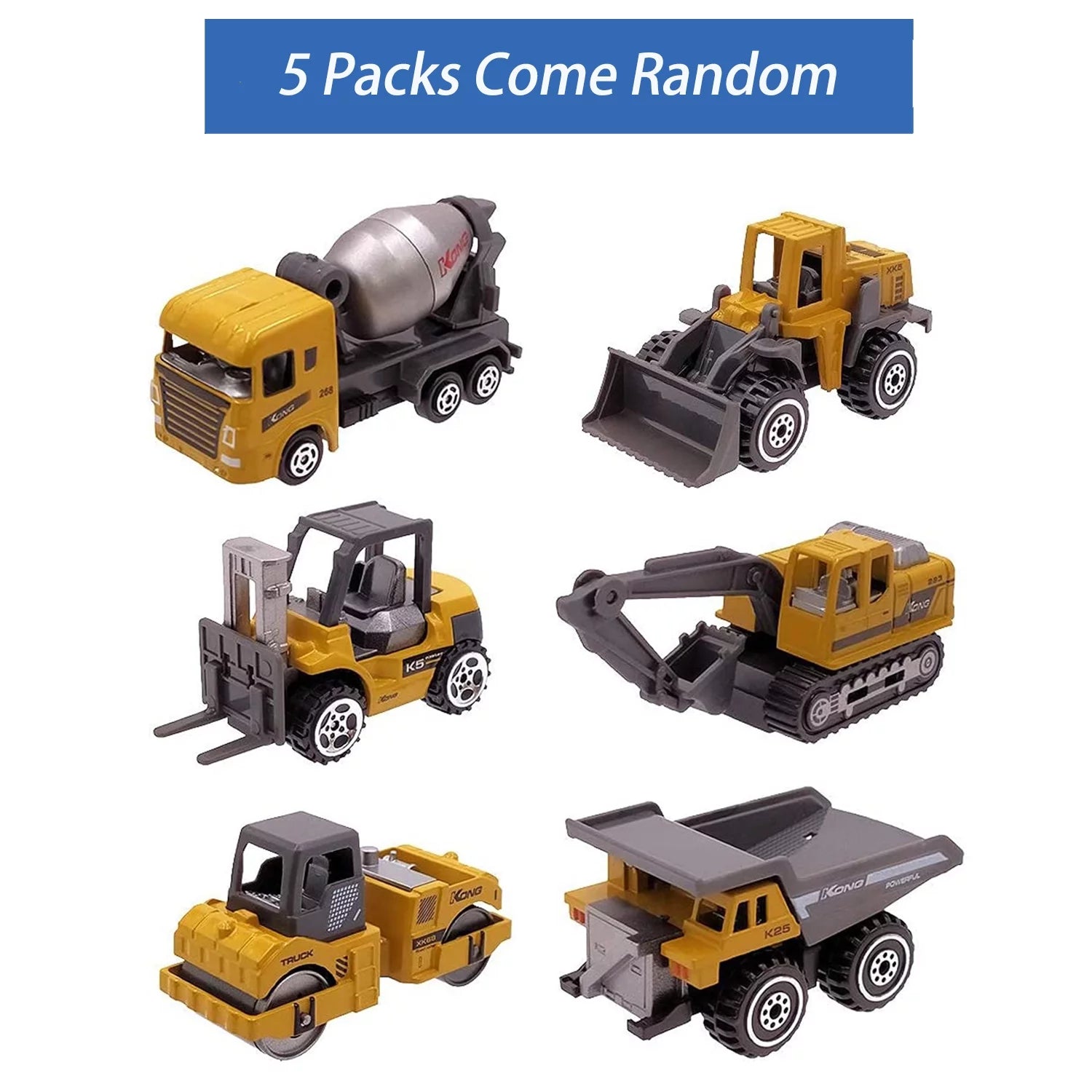 5Pcs Construction Toys for 3 4 5 Years Boys, Excavator Toy Cars Truck Toys for Toddlers