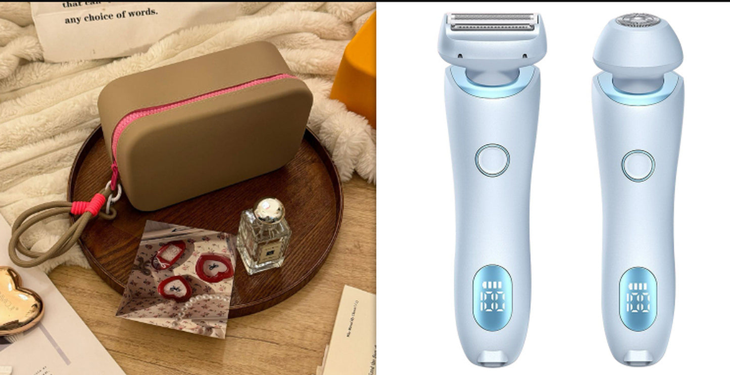 2 in 1 Hair Removal Epilator USB Rechargeable Trimmer Women Body Razor Face Leg Armpit Bikini Hand Pubic Shaver Hair Remover