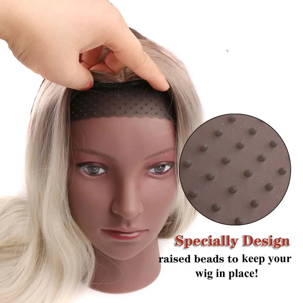 Non Slip Silicone Wig Grip Headband Transparent Black Brown Wig Band to Hold Wig Anti-Slip Wig Accessories for Daily Use