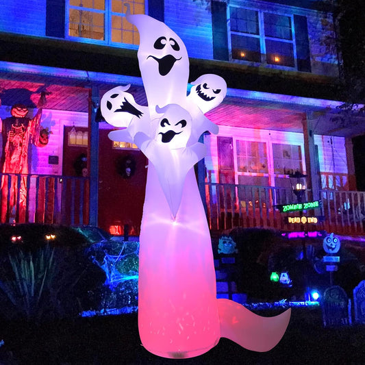 12FT Halloween Decorations Outdoor Inflatable Ghost, Large Light up Decorations with Built-In LED for Outdoor Indoor Party Yard