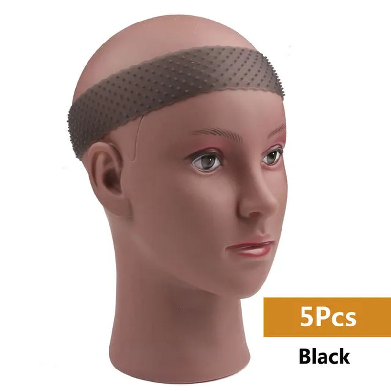 Non Slip Silicone Wig Grip Headband Transparent Black Brown Wig Band to Hold Wig Anti-Slip Wig Accessories for Daily Use