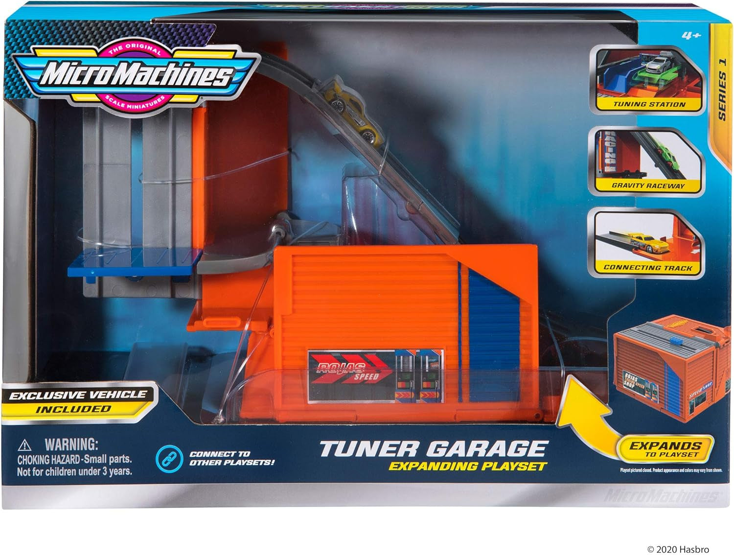 Core Playset, Car Tuner Garage Station - Expandable and Connectable to Other MM Sets, Includes One Exclusive Vehicle - Collect Them All