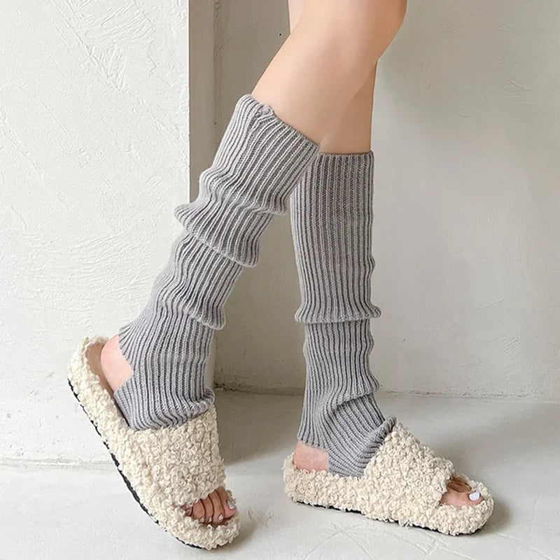 Lolita Long Socks Women Leg Warmers Knitted Warm Foot Cover White Arm Warmer Ladies Autumn Winter Crochet Socks Boot Cuffs