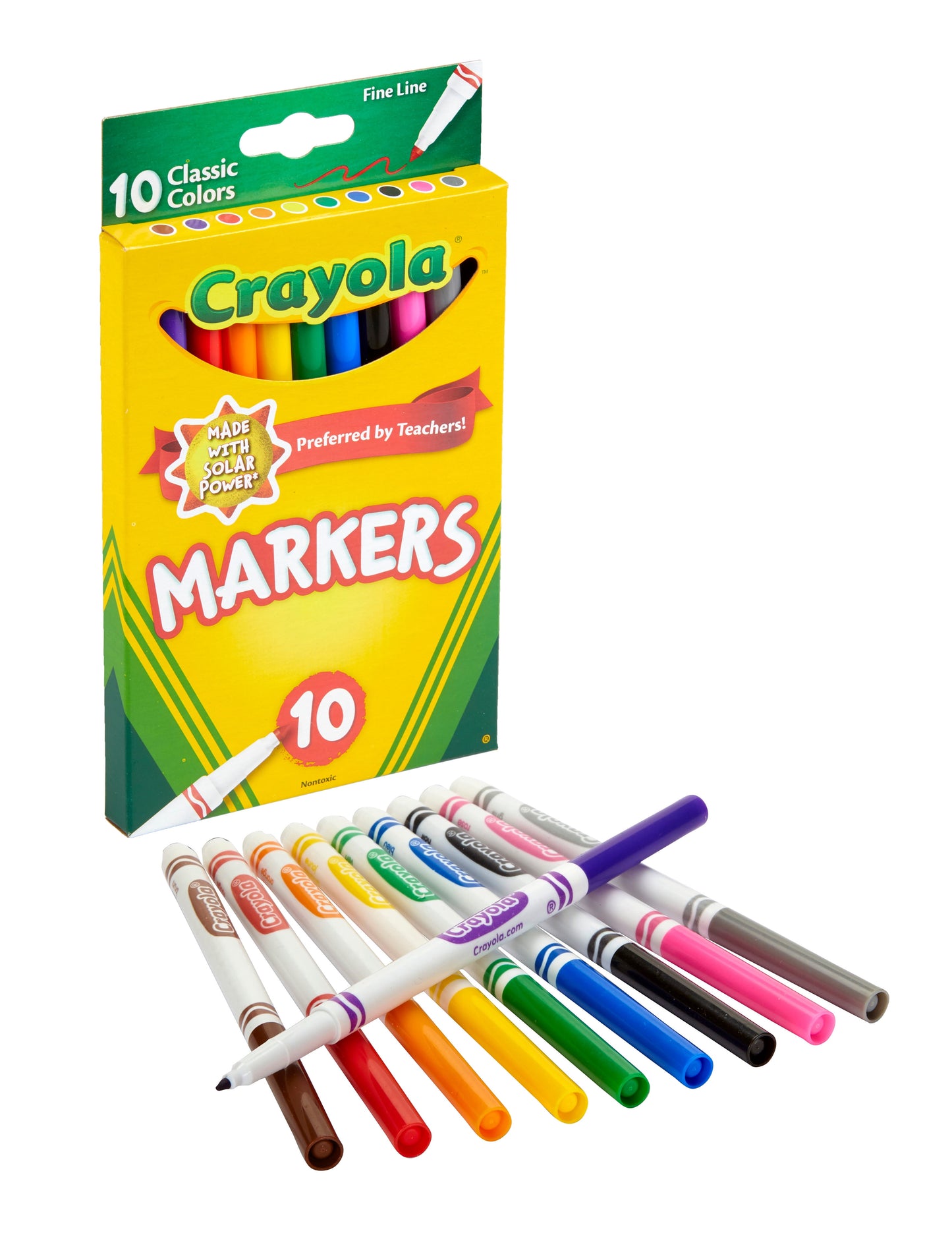 Classic 10Ct Fine Line Marker Set, Classic Colors, (24 Pack Case) Bulk School Supplies