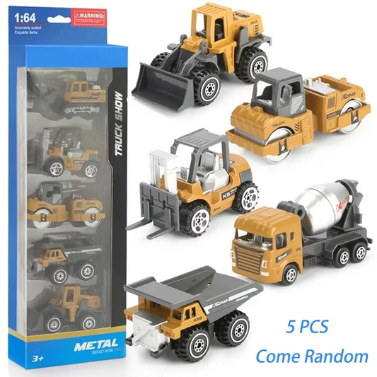 5Pcs Construction Toys for 3 4 5 Years Boys, Excavator Toy Cars Truck Toys for Toddlers