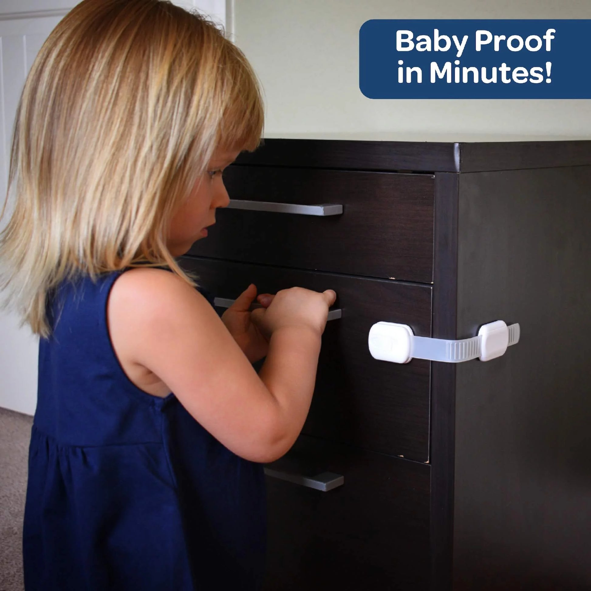 Multifunctional Child Safety Cabinet Locks (8 Pack) | Baby Proof Cabinet and Drawer Locks