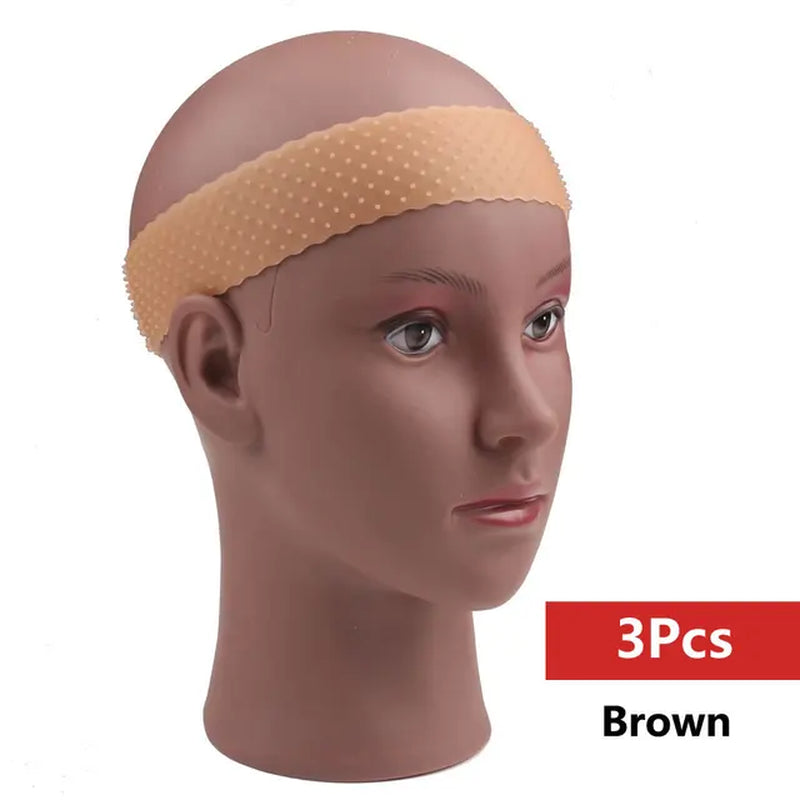 Non Slip Silicone Wig Grip Headband Transparent Black Brown Wig Band to Hold Wig Anti-Slip Wig Accessories for Daily Use