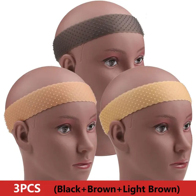 Non Slip Silicone Wig Grip Headband Transparent Black Brown Wig Band to Hold Wig Anti-Slip Wig Accessories for Daily Use