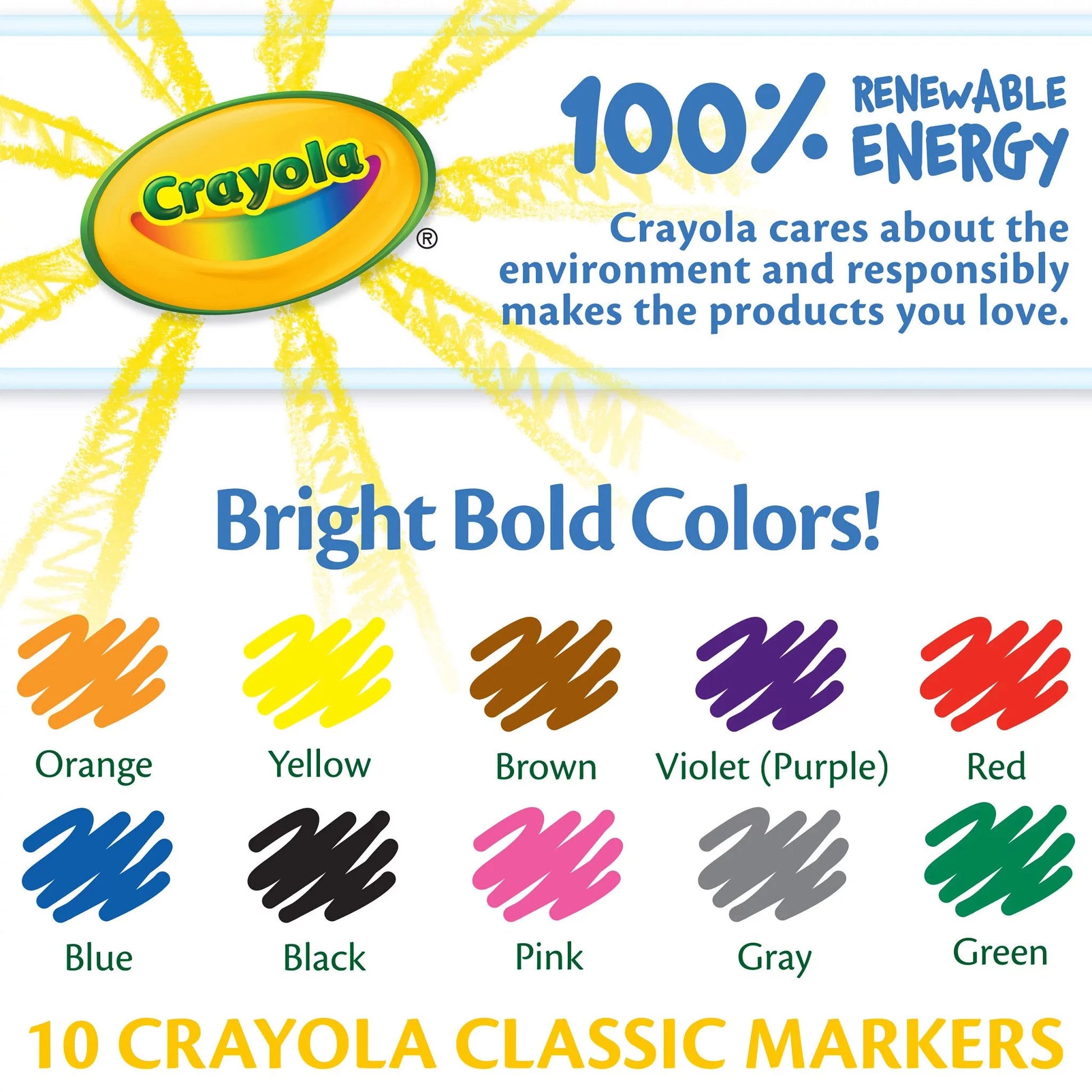 Classic 10Ct Fine Line Marker Set, Classic Colors, (24 Pack Case) Bulk School Supplies