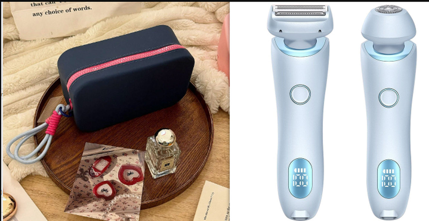 2 in 1 Hair Removal Epilator USB Rechargeable Trimmer Women Body Razor Face Leg Armpit Bikini Hand Pubic Shaver Hair Remover